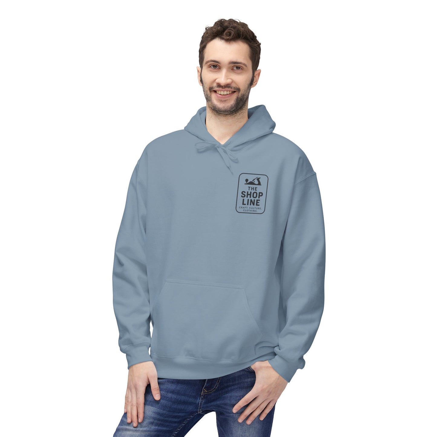 The Shop Line Logo Hoodie - Premium Pullover for Woodworkers and Makers