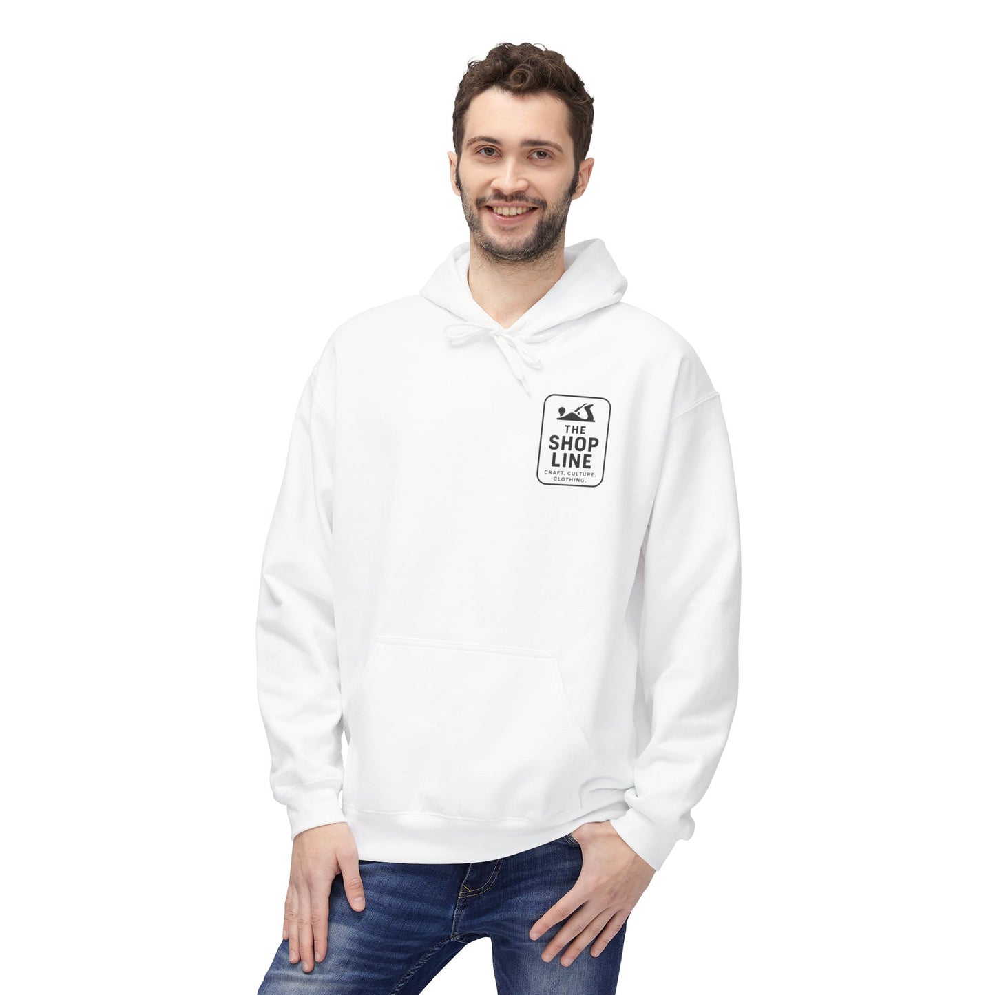 The Shop Line Logo Hoodie - Premium Pullover for Woodworkers and Makers